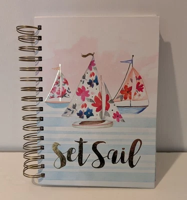 Punch Studio Hardcover Spiral Bound 160 Lined Page Blank Journal "Set Sail" New - Image 1 of 4