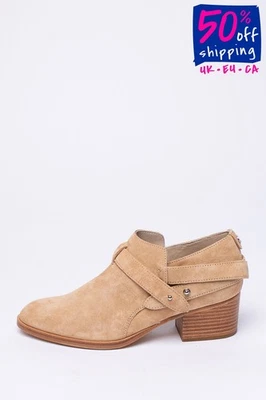 RRP €380 RAG & BONE Leather Ankle Boots EU 37.5 UK 5 US 7.5 Metal Logo Mid Heel  - Image 1 of 4