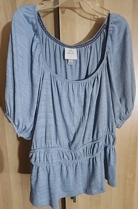 Womens Size Large Blouse Light Blue Knox Rose Brand Pre-owned - Picture 1 of 4
