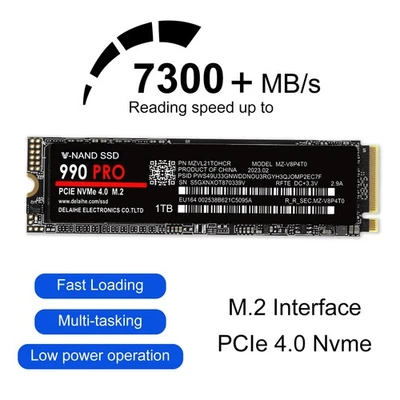 M.2 2280 SSD 4TB 2TB 1TB NVMe 990 PRO PCIe 4.0 X 4 Solid State Drive PC Laptop - Image 1 of 4