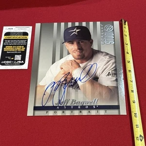 JEFF BAGWELL SIGNED 8x10 HOUSTON ASTROS DONRUSS STUDIO CARD JSA - Picture 1 of 2