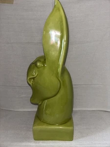 Vintage Royal Haeger Gazelle Vase R115 In Chartreuse 13" MCM Deer Head Rare - Picture 1 of 9