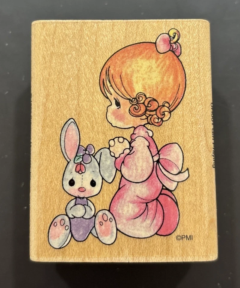 Estampilla de goma Stampendous Precious Moments “Girl Praying” UH001 Bunny Foto 1 de 2