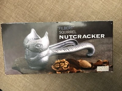 RSVP Cast Aluminum Filbert Squirrel Nutcracker Spring Squeeze Tail Original Box - Image 1 of 4