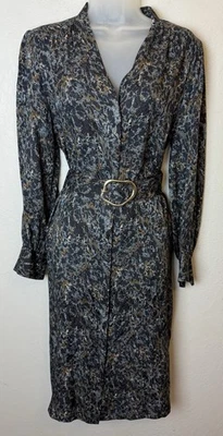 Lafayette 148 New York Clementine Oceana Belted Silk Midi Dress Size Large $898 - Image 1 of 4