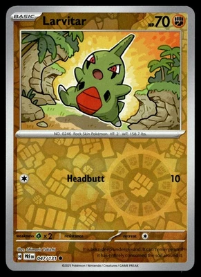 LARVITAR 047/131 COMMON PRISMATIC EVOLUTIONS POKEMON - Image 1 of 4