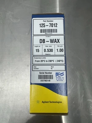 Новый DB-Wax GC колонна, 15 м X 0,53 мм X 1um, Agilent 125-7012 - Изображение 1 из 3