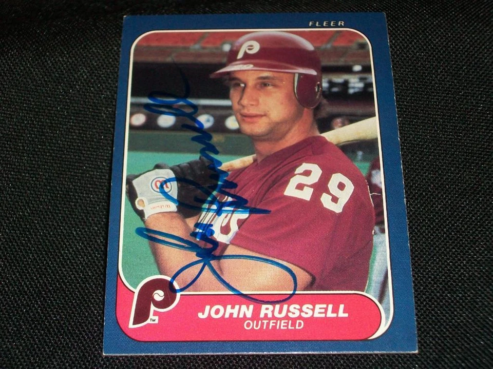 Philadelphia Phillies John Russell Signed Auto 1986 Fleer Card #448  JSA  J23 - Image 1 of 1