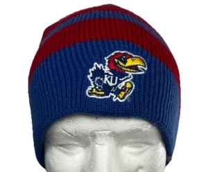 KU Kansas Jayhawks University Of Kansas Cable Knit Beanie Big Jay Columbia - Picture 1 of 8