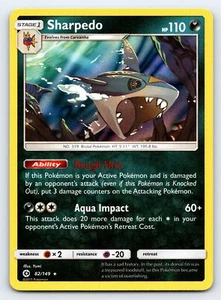 Sharpedo 82/149 Holo Rare Sun & Moon Base Set Pokemon Card - NM - Imagen 1 de 2