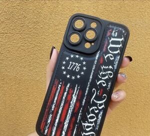 Patriotic iPhone 13,14,12 Case Leather Material 🔴Slim Fit