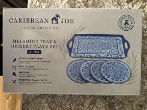5 Piece Serving Tray And Plate Set Carribean Joe Brand New Unopened - Picture 1 of 3
