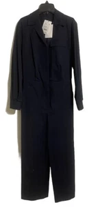 Theory Womens Blue Pockets Collared Long Sleeve Full Length Jumpsuit Size 6 NWT - Picture 1 of 5