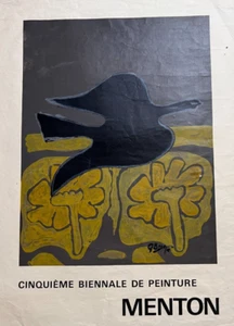 Póster vintage de la quinta bienal de pintura, Menton Braque 1964 - Imagen 1 de 9