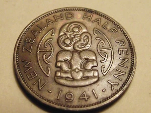 #3562 New Zealand; 1/2 Penny 1941 AU - Picture 1 of 2