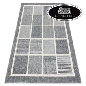 Alfombra moderna SISAL "SPRING" marco cuadrado enroscado - gris mejor calidad - Imagen 1 de 6