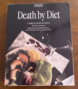 Vintage BePuzzled "Death by Diet" 500 Pc Mystery Jigsaw Puzzle - 1987 - Complete - Picture 1 of 9