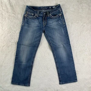 Miss Me Easy Capri Jeans Distressed Größe 30 Denim Hose Klappe Taschen je5014Ep25 - Bild 1 von 11