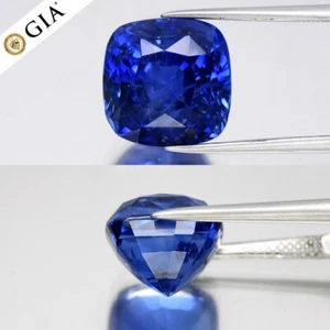 π GIA 11.85ct Natural Cushion Blue Sapphire - Elegant, Heated Madagascar - Picture 1 of 12