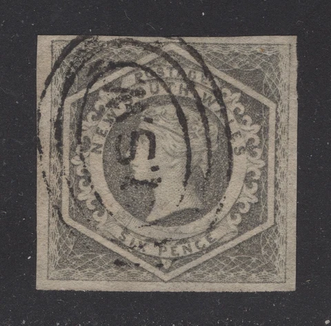 NSW 1854 - Sc# 29c - 6 Pence Deep Slate - New South Wales Australia Scarce Stamp Cover