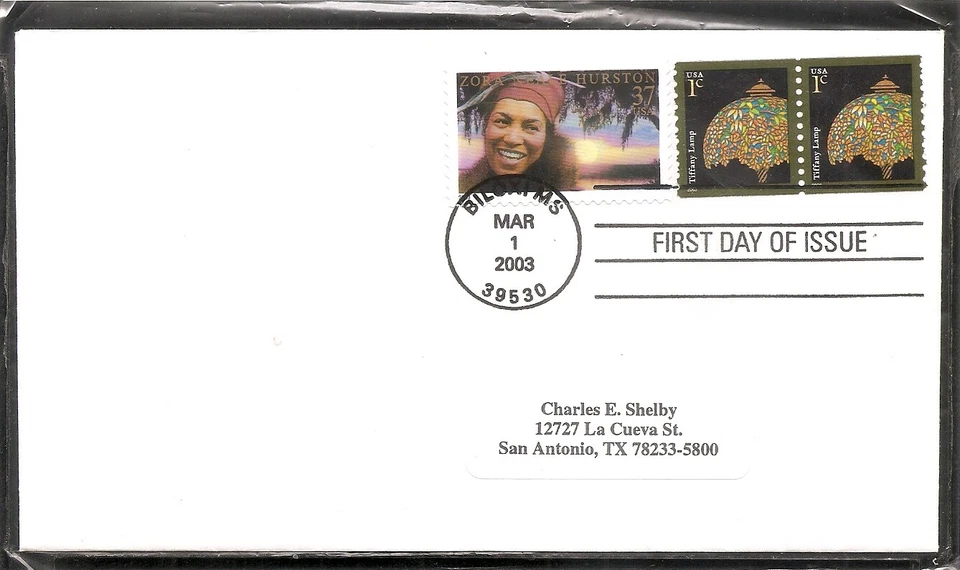 US SC # 3758 Tiffany Lamp FDC. No Cachet . 3 - Image 1 of 1