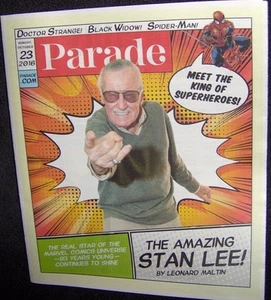 10/23/16 Parade Times Newspaper INSERT Stan Lee Marvel Comics Superheroes Star - Picture 1 of 1