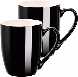 Coffee Mug Ceramic, Black Coffee Cups Ceramic Set of 2, 12 Oz Large Coffee Mu... - Picture 1 of 11