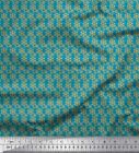 Soimoi Blue Velvet Fabric Snow Flakes Floral Fabric Prints By metre-FSM