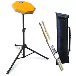 keepdrum DPOR8 Übungspad Practice Pad Orange 8 Zoll + Stativ + Drumsticks - Picture 1 of 11