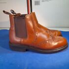Aktrak Chelsea Brogue Boots  Brown Leather Size 4