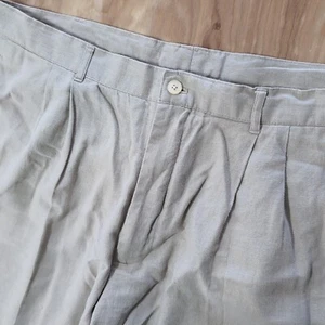 Alan Flusser Herren Leinenmischung Hose 38x32 echt beige Chino Strand Resort Slack - Bild 1 von 8