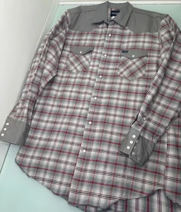 Wrangler Brushpopper Hemd Herren XLT XL Birne Druckknopf groß Cowboy Arbeit Wachsbeschichtung! - Bild 1 von 13