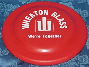 Disco volador de vidrio Wheaton DIVERTIDO VOLANTE publicidad rojo hecho en EE. UU. 7" x 7" juguete raro (B) - Imagen 1 de 4