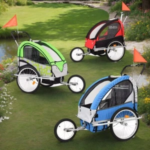 3-Wheel Lightweight Bike Trailer Foldable Child Bicycle Stroller Portable Kids - Picture 1 of 17
