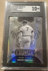 2023 Panini Chronicles #11 Mickey Mantle Crusade Hyper Prizm /75 Only 1 SGC 10 - Picture 1 of 8