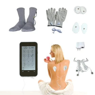 Foot Electrode Therapy Pulse Simulate Massager Tens EMS Machine With Sock Gloves - Image 1 of 4