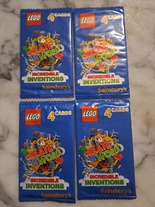 4 x Sainsbury's Lego Cards Incredible Inventions Unopened Packs - Foto 1 di 2