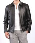New Men's Leather Jacket Black Slim fit Motorcycle Real Soft lambskin jacket LW6