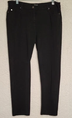 Pantalones elásticos negros Eileen Fisher talla 10 carrera yoga legging ajustados 0525 Foto 1 de 4