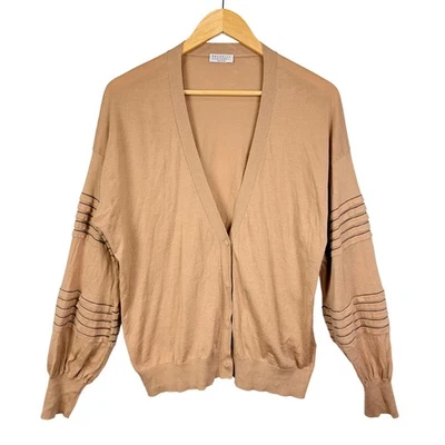 Cárdigan fino de algodón para mujer BRUNELLO CUCINELLI M Italia manga globo capas Foto 1 de 4