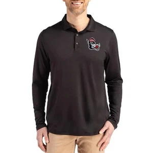 Polo Cutter And Buck Uomo Nera NC State Wolfpack Manica Lunga Taglia 4XL Alta - Foto 1 di 5