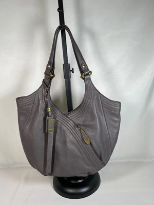 orYANY 100% Cuero Guijarro Mediano Bolso de Mano Cartera Gris Hobo Bolso de Hombro 7 Bolsillos Foto 1 de 4