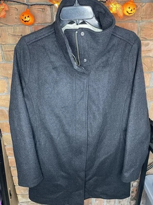 Pendleton Coat Women's Gray Wool Blend Mid Length Mock Neck Full Zip Snap Small - Image 1 of 4