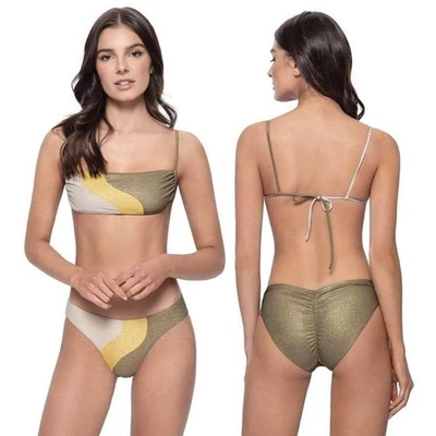 Conjunto de bikini de dos piezas PQ Swim Haven Luna Wave pequeño fondo completo D bandeau top Foto 1 de 4