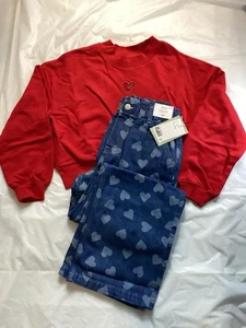 H&M Girls 2 Piece Heart Set Size 10 - Picture 1 of 4