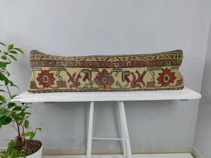 LONG BOLSTER PILLOW TURKISH RUG PILLOW LONG BED PILLOW LONG LUMBAR PILLOW DECOR - Picture 1 of 15