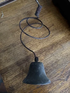 Country Store Shop Keeper Hanging Antique Brass Spring Door Bell 1890s - Picture 1 of 3