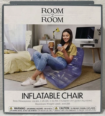 Silla inflable Room2Room púrpura peso máximo 200 libras tamaño 29,9" x 26,5" x 25,6" Foto 1 de 2