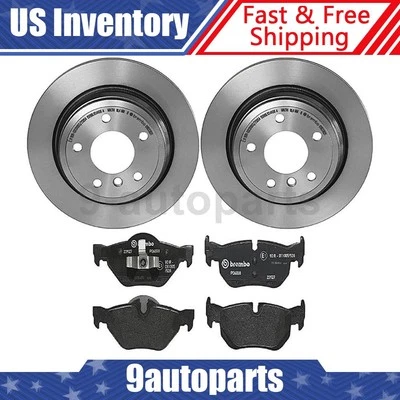 Kit de freno trasero Brembo rotores de disco pastillas de freno para BMW 328i 2007-2013 Foto 1 de 4