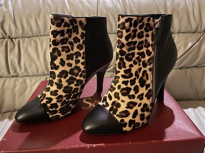 Sofft ботильоны женщин 6-W Makayla (в коробке) черный/леопард каблук/молния + - Изображение 1 из 4